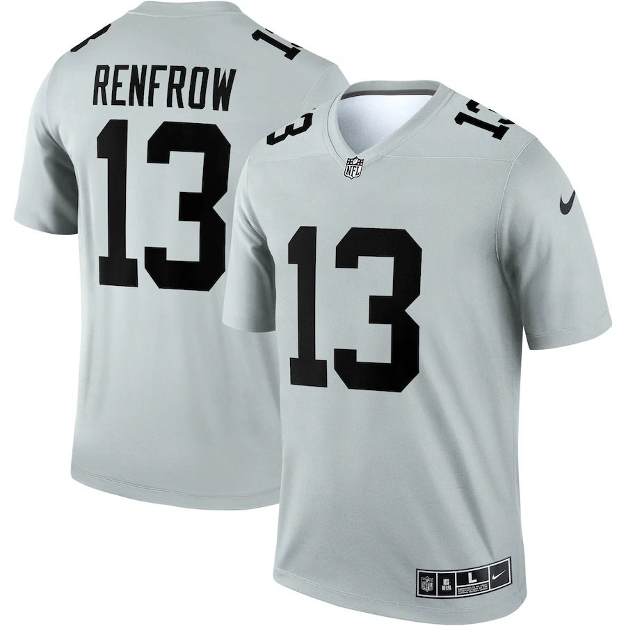 Men Oakland Raiders #13 Hunter Renfrow Nike Grey Silver Inverted Legend NFL Jersey